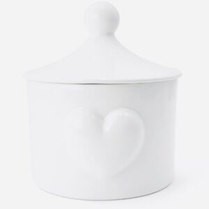Target Bullseye Playground Valentine’s Day White Heart Ceramic Jar